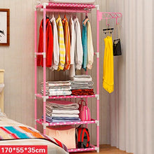 Load image into Gallery viewer, Actionclub Simple Metal Iron Coat Rack Floor Standing Clothes Hanging Storage Shelf Clothes Hanger Racks Bedroom Furniture